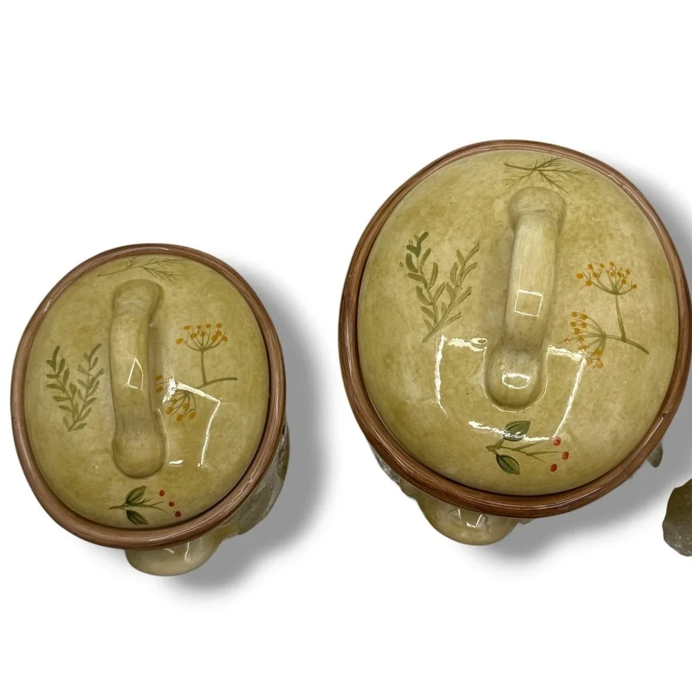 Vintage‎ Cheri Bloom 222 Fifth 3 Piece Canister Set Yellow Ceramic Farmhouse